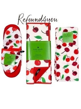 Kate Spade - ‘Cherries - bundle’ kitchen set. NWT Firm! Last one! No offers!